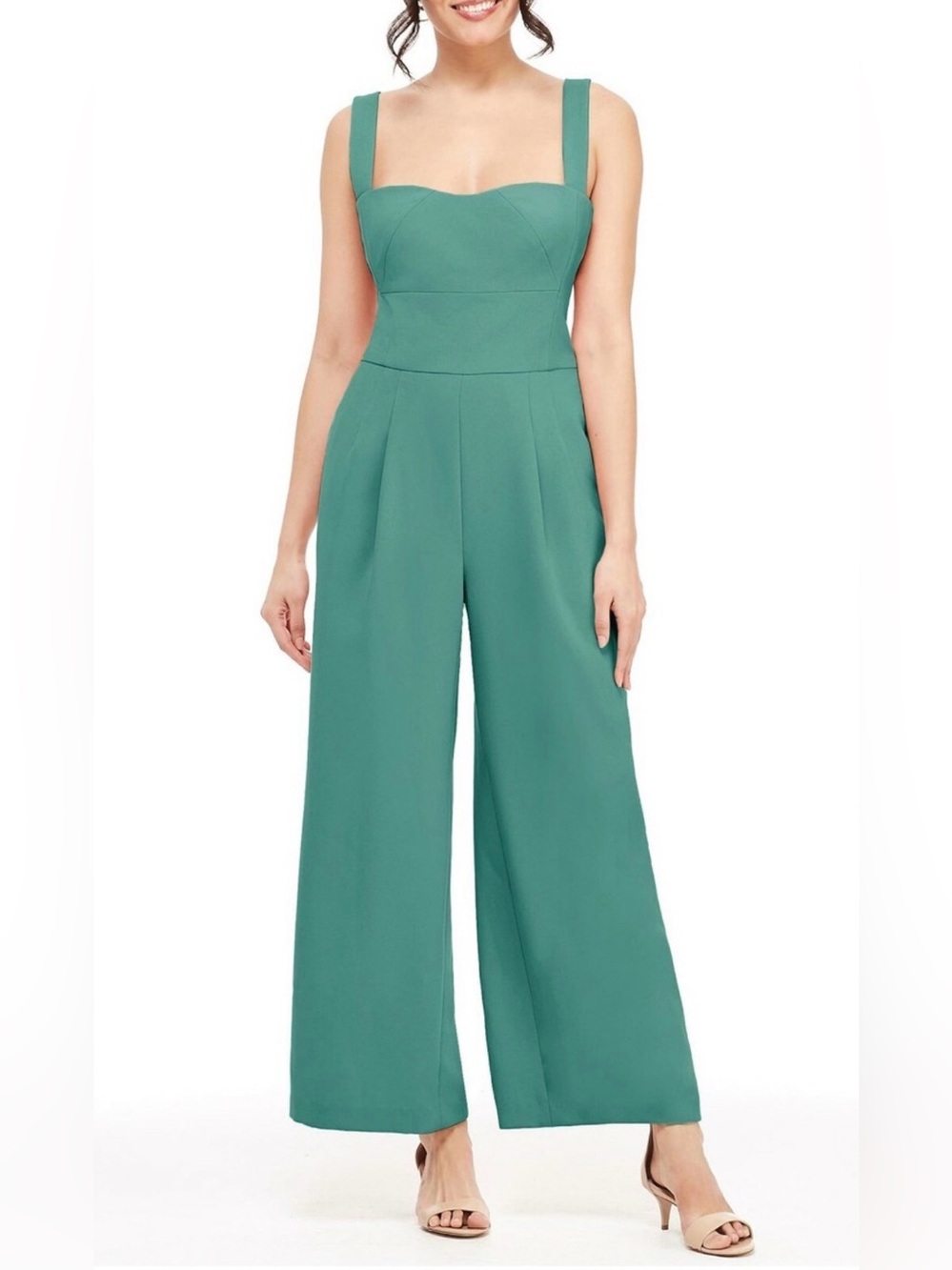 Gal Meets Glam Teal Wide-Leg Sleeveless Jumpsuit